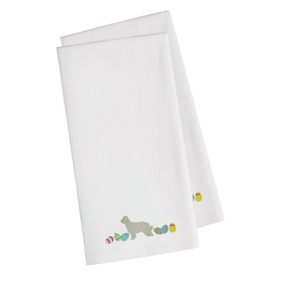 Great Pyrenees Easter White Embroidered Towel Set of 2
