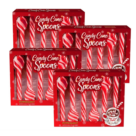 Candy Cane Peppermint Sticks, Edible Stirring Spoons for Hot Chocolate Cocoa Coffee Tea Cocktail – Holiday Christmas Stocking Stuffer Gift Set (24 Pack)