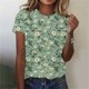 thumbnail image 2 of Tops de Ajuste Suelto para las Mujeres Impreso Manga Corta Suéter Camiseta Cuello Redondo Blusa Casual, Top de Moda para el Uso Diario Y las Salidas, 2 of 6