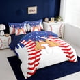 thumbnail image 2 of Erosebridal Boys Ball Games 7-Piece Twin Bedding Sets,Ice Cream Baseball A Alphabet Bedding Comforter Set For Kids Teens,Reversible navy blue, 2 of 7