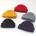 thumbnail image 3 of CoCopeanut Baru Wanita Musim Dingin Berusuk Rajutan Diborgol Pendek Melon Cap Padat Skull Longgar Retro Ski Fisherman Beanie Topi Pria Topi Wanita Topi hadiah, 3 of 6
