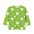 thumbnail image 5 of Girls St. Patrick's Day Shirts 3/4 Sleeve Crew Neck Print Pullover Tops Holiday Casual Loose Stylish T-Shirts (11 Years, Mint Green-K), 5 of 6
