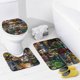 thumbnail image 4 of Juego de 4 cortinas de ducha Ninjago con alfombrillas antideslizantes, tapa de inodoro y alfombrilla de baño, cortina de ducha impermeable con decoración de dibujos animados para baño con 12 ganchos,, 4 of 8