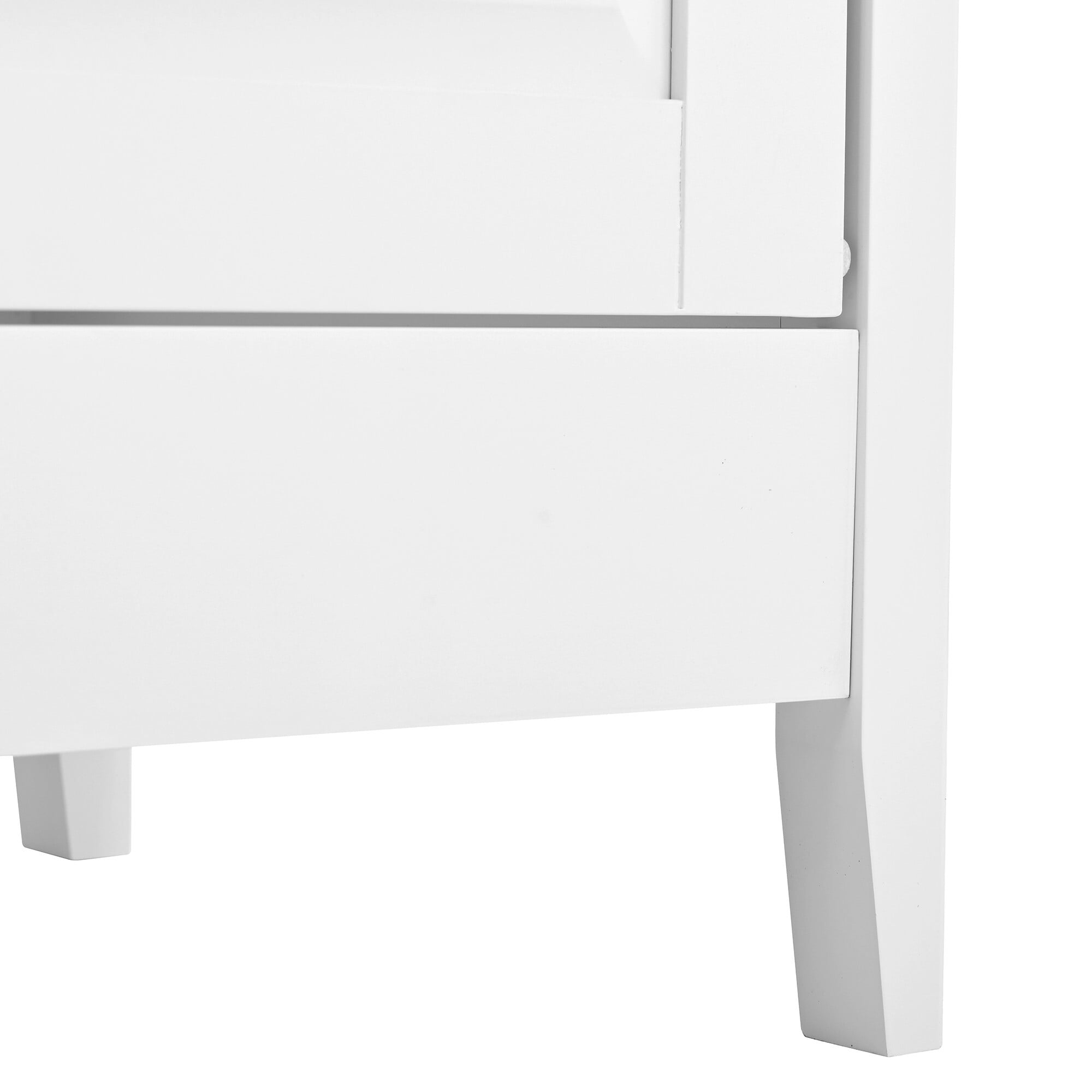 AENKYO 6-Drawer Chests with Walnut Top, Double Dresser for Bedroom, Living Room, Ivory White
