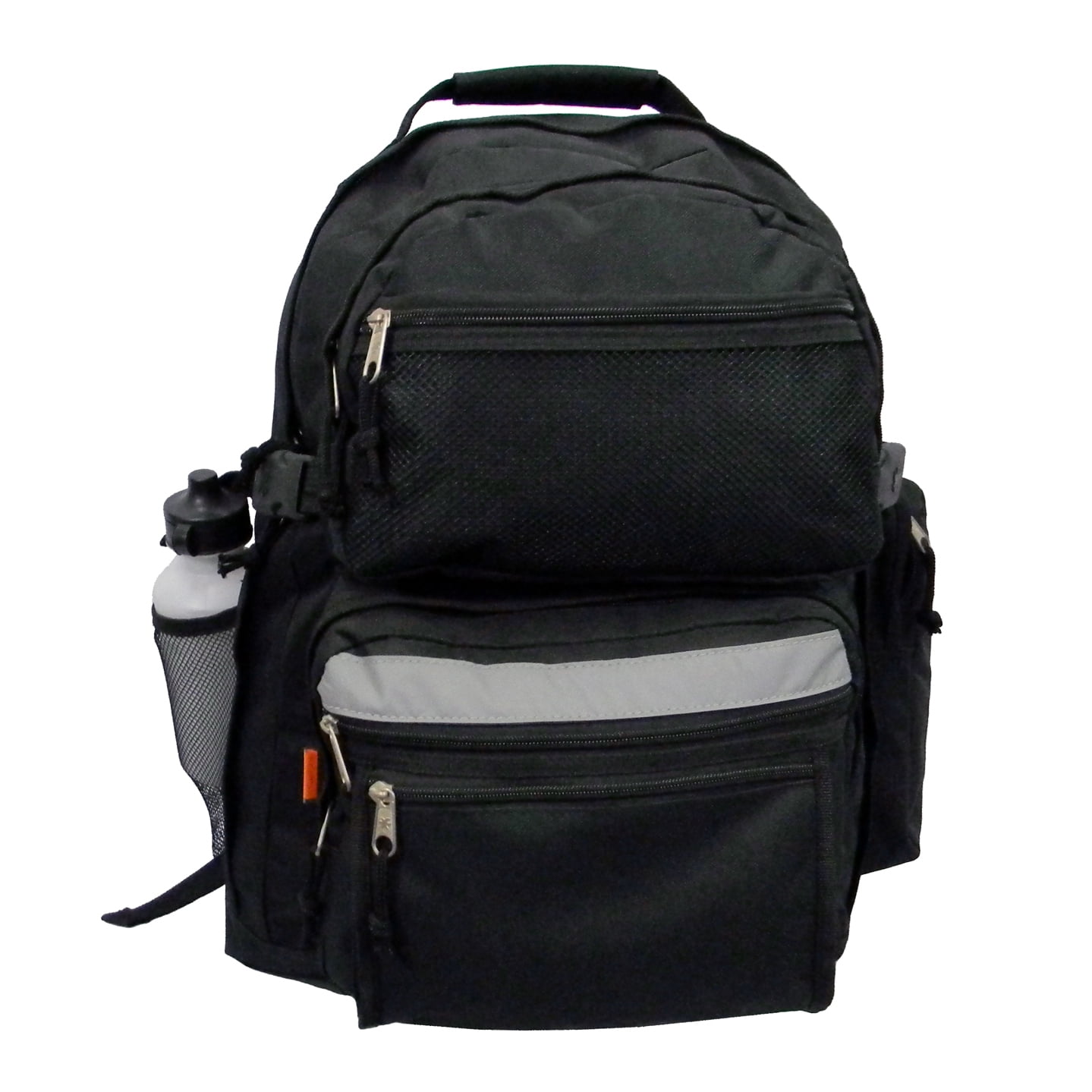 K-Cliffs Large Black 19" Backpack with Water Bottle, Black, Unisex, High School-Adult