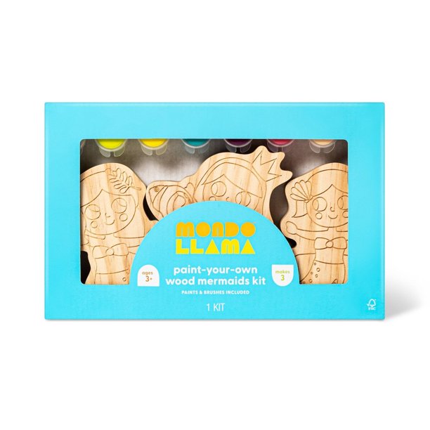 3pk PaintYourOwn Wood Mermaids Set Mondo Llama