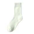 thumbnail image 4 of SYMOID Mens Fuzzy Crew Socks Fleece Lined Thermal Warm Winter Socks for Cold Weather, White, 4 of 5