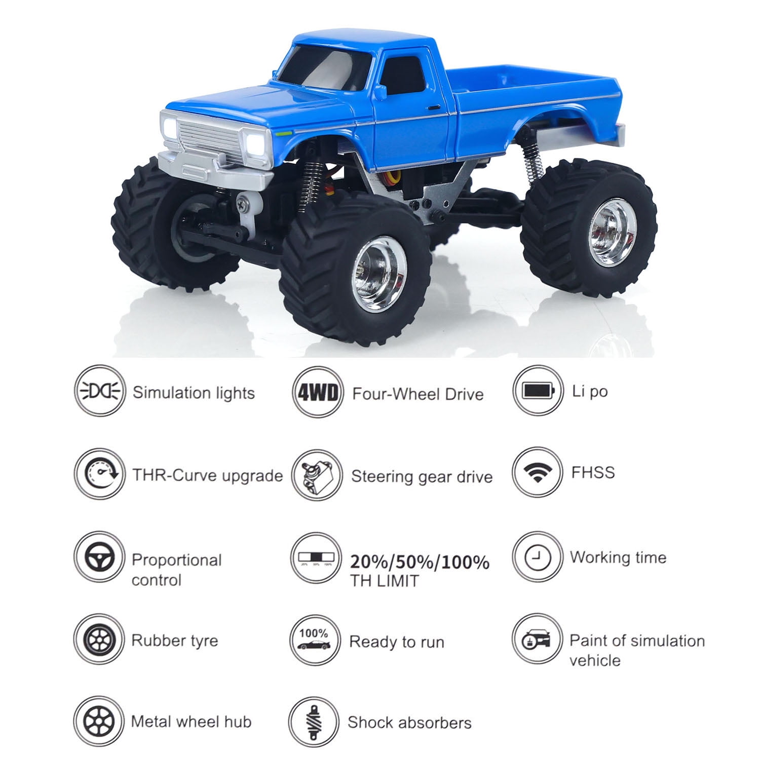 JABAILE 3602 1/36 4WD 2.4G Radio Controlled Off Road Vehicles Mini Crawler Car Battery Lights RTR RC Toys Model Children Gift