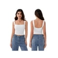 thumbnail image 2 of Argulvti Women's Summer Simple Tank Tops Sleeveless Solid Color Skinny Ruched Camisole Tops, 2 of 7