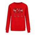 thumbnail image 4 of FAWUUDO Womens Fall Sweater Cute Bow Print Long Sleeve Pullover Casual Oversized Red, 4 of 6