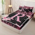 thumbnail image 2 of Manfei Cute Initial R Zipper Full Size Comforter Sets with Fitted Sheet and 2 Pillowcases,Sweet Butterfly Zipper Bedding Set,Pink,Pink Reversible4pcs, 2 of 8