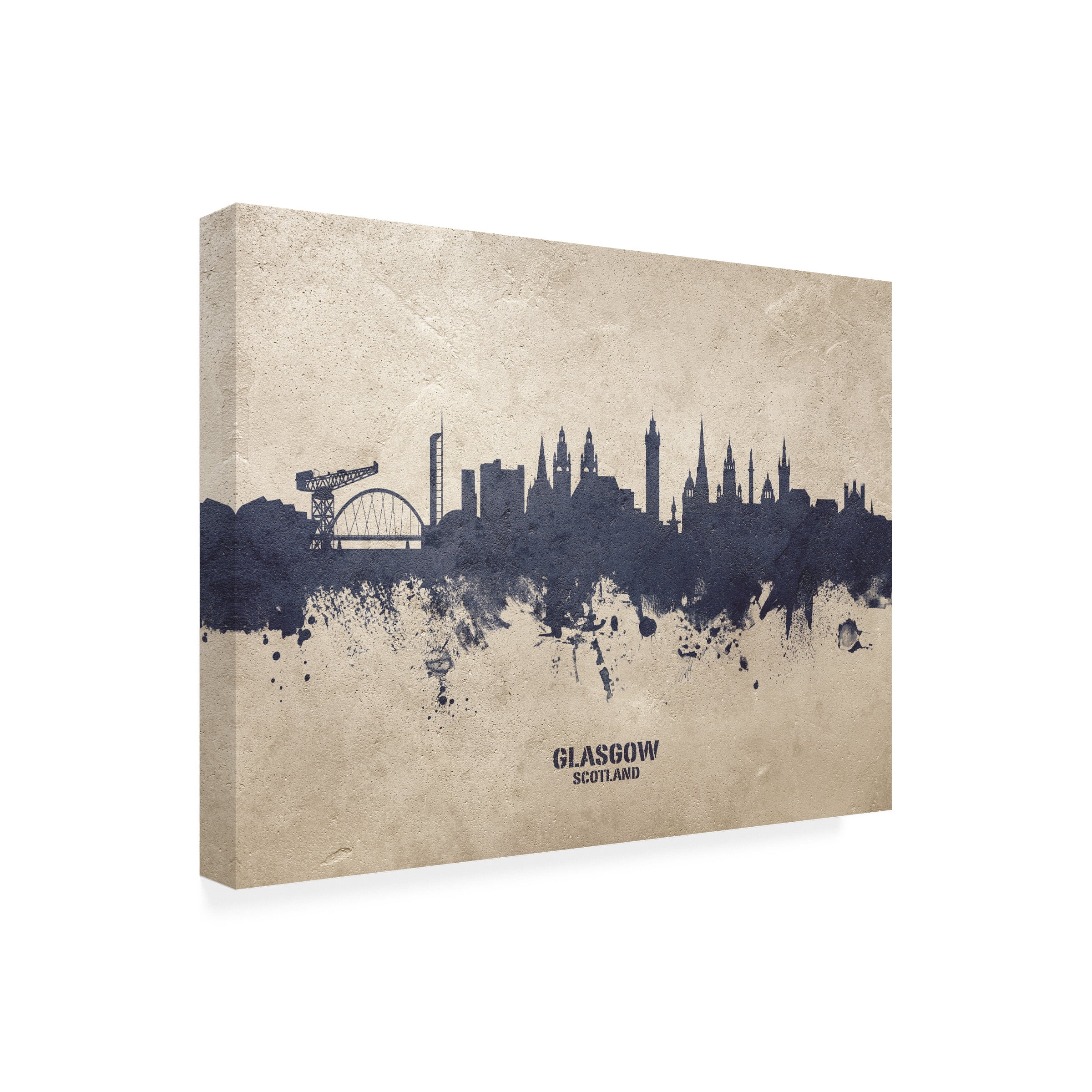 Michael Tompsett 'Glasgow Scotland Skyline Concrete' Canvas Art