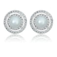 thumbnail image 6 of AVORA 925 Sterling Silver 5.25mm Freshwater Pearl and Simulated Diamond CZ Halo Stud Earrings, 6 of 6