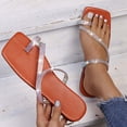 thumbnail image 1 of Nuevas sandalias de verano para mujer, punta cuadrada, fondo plano, diamantes de imitación, sin cordones Wmkox8yii  shjk2601, 1 of 2