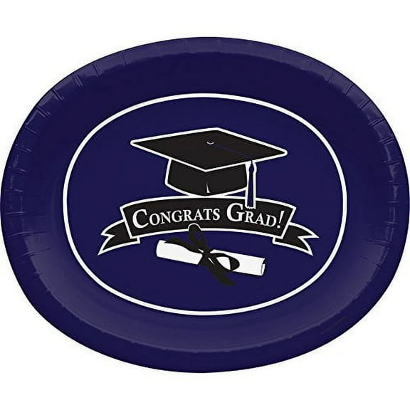 Purple Graduation Oval Plates 9", 8 Pk