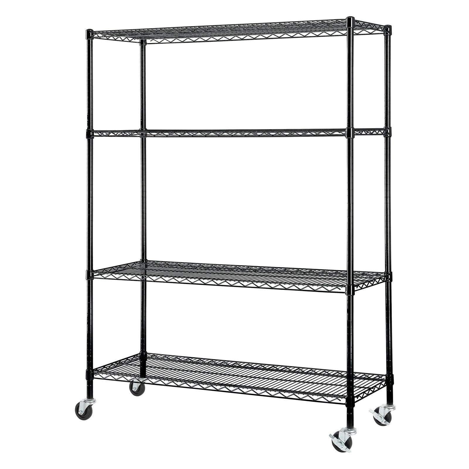 Excel NSF MultiPurpose 4Tier Wire Shelving Unit with Casters, 48 in. x 18 in. x 65 in