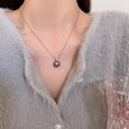 thumbnail image 3 of Hyasfey Single Faux Pearl Pendant Necklace Shiny Rhinestone Inlaid Adjustable Extended Chain Necklace Women Clavicle Chain Jewelry Gift, 3 of 7