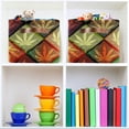thumbnail image 3 of FREEAMG Watercolor Plaid Maple Leaf Storage Bin for Toy Storage Basket Dirty Clothes Sundries Office Home Closet Organizer Shelf Cube Box Waterproof Laundry Basket, 2 PCS, 3 of 7