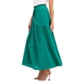 thumbnail image 4 of Nlife Women High Waist Pleated Drawstring Flowy Hem Skirt, 4 of 7