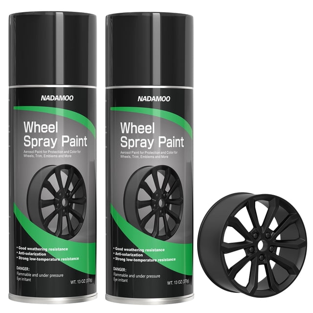 Spray para Llantas de Aluminio NADAMOO Mate Negro 390 mL Paquete de 2