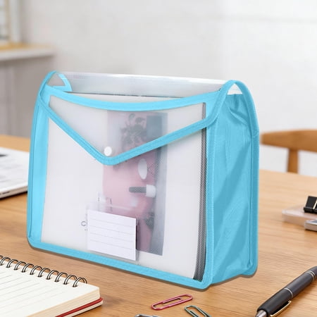 Horivan Waterproof Document Pouch with Snap Closure Reinforced Edges Transparent File Folder for Office Supplies Durable Plastic Organizer Bag for Papers Storage