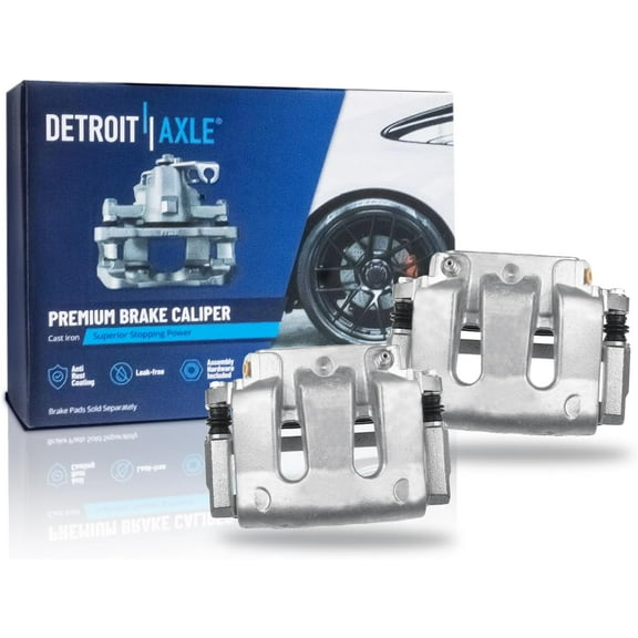 Detroit Axle - Front Brake Calipers for Ford Mustang 2005-2010 2012-2014, Brake Calipers with Bracket 2006 2007 2008 2009 2010 2012 2013 Mustang, Replacement Brake Caliper Left and Right