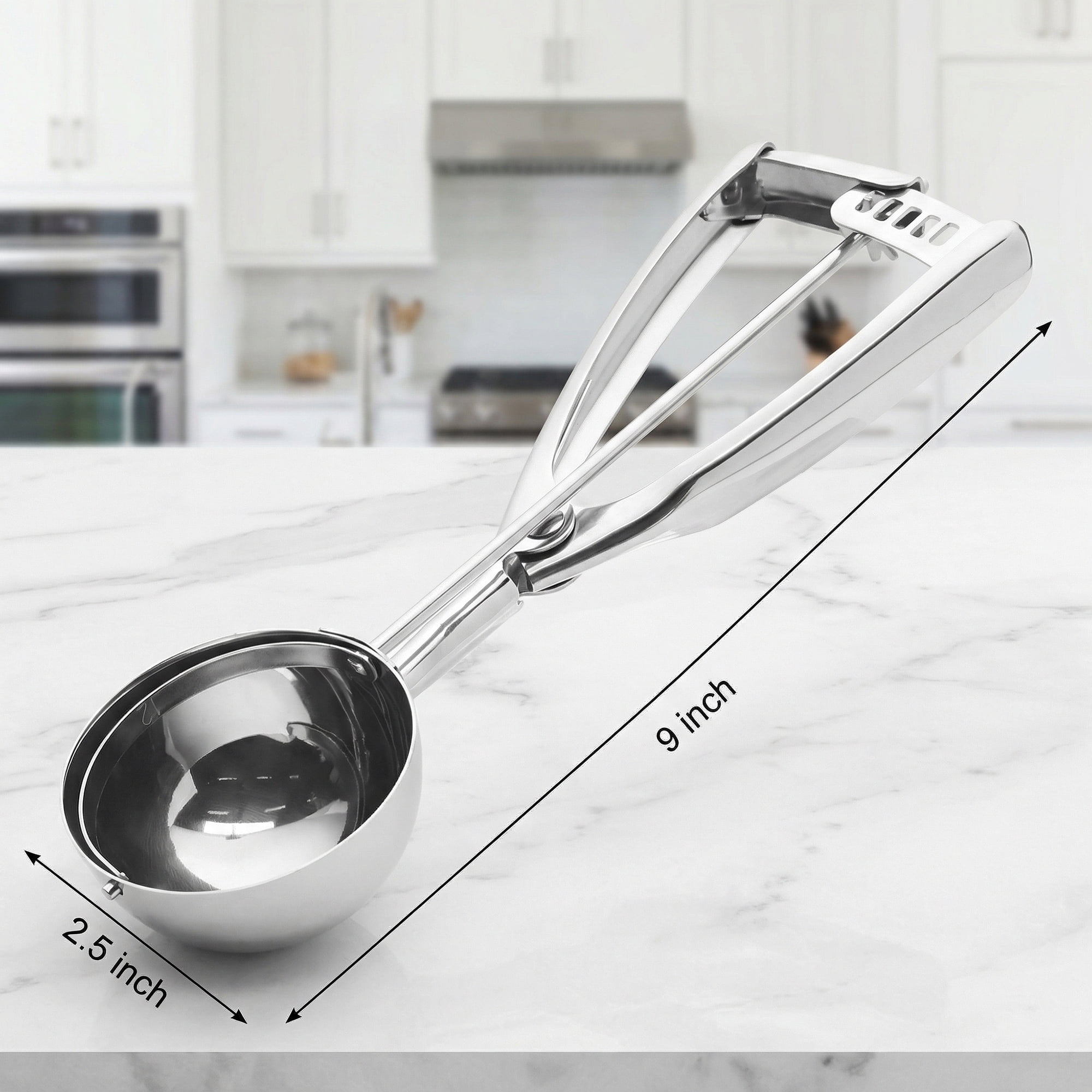 Unique Bargains Easy Clean Tool Stainless Steel Ice Cream Scoop Silver 9in