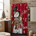 thumbnail image 3 of Shower Curtain 72"W x 84"L Winter Christmas Snowman Gifts Snowflakes Red Fabric Shower Curtains Set with Hooks Water Repellent Bathroom Curtains Machine Washable Bathroom Accessories, 3 of 7