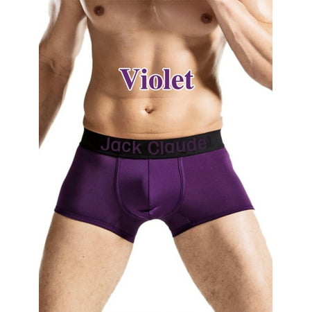 - Mens Ice Silk Boxer Briefs Shorts Flat Angle Large Size Underwear