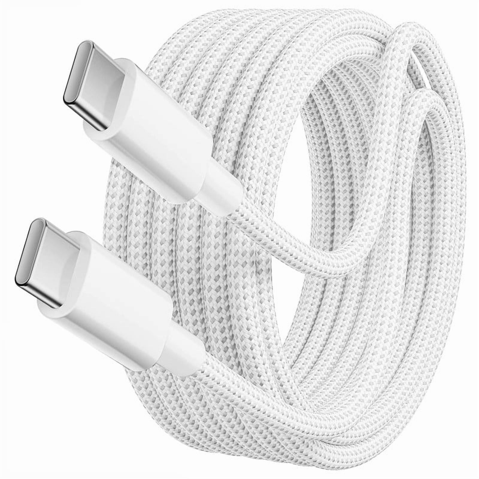 USB C to USB C Cable Nylon Braided 60W 3FT USB Type C Fast Charging Cord Compatible with iPhone 17/17 Pro Max/Air/16/16 Plus/16 Pro Max/15/15 Plus/15 Pro Max, MacBook, iPad Samsung S25/S24/23 - White