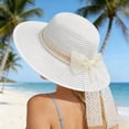 thumbnail image 2 of SUYIDA French Style Elegant Lace Bow Summer Sun Hat for Women Beach Outing Shading Fisherman Hat, 2 of 4
