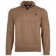 thumbnail image 1 of U.S. POLO ASSN. Jersey de punto para hombre con cuello alto, media cremallera y logotipo, algodón Beige 2XL (XX-Large), 1 of 3