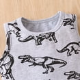 thumbnail image 3 of GYRATEDREAM Toddler Baby Boy Summer Outfits Dinosaur Print Sleeveless Tank Tops Stretch Casual Shorts Set Cute Newborn Clothes, 3-6M, 3 of 7