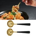 thumbnail image 4 of Cooking Spoon, Durable Mirror Polish Practical Soup Spoon, For Home Restaurant Black Gold, 4 of 8