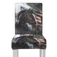 thumbnail image 6 of COEQINE Parsons Chair Slipcovers Set of 2, Stretch Removable Dining Chair Covers Machine Washable, Polyester Spandex Universal Fit Chair Protector for Dining Chairs, Horse American Flag, 6 of 7