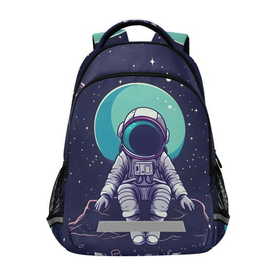 ALAZA Astronaut on Outer Space Backpack Elementary School Bag Bookbag Travel Rucksack