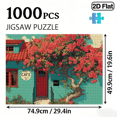 thumbnail image 3 of A Box of (1000pcs) Adult Puzzles, with a Red Door Embracing Gorgeous Flower Design, Challenging, Suitable for Adults.29.4*19.6 in, 3 of 9