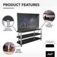 thumbnail image 5 of Pemberly Row Steel and Glass TV Stand for up to 55" TVs - Black/Chrome, 5 of 7