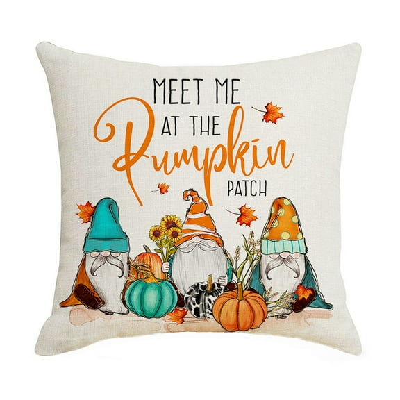 NSESSHome Fall Pumpkin Truck Throw Pillow Covers, 18 x 18 Inch Autumn Thanksgiving Harvest Plaid Decorations for Sofa Couch