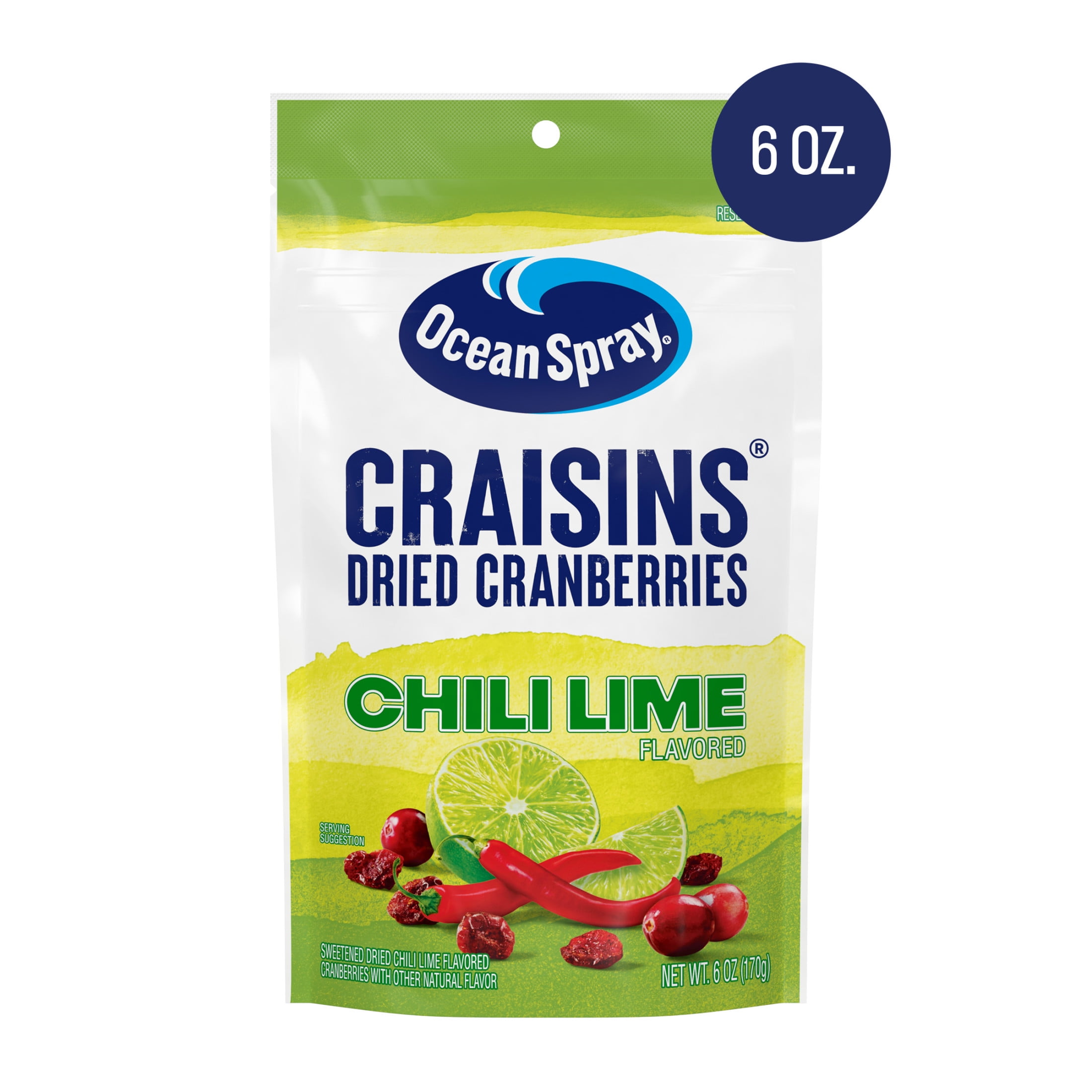 (8 pack) Ocean Spray® Chili Lime Flavored Craisins® Dried Cranberries 6oz