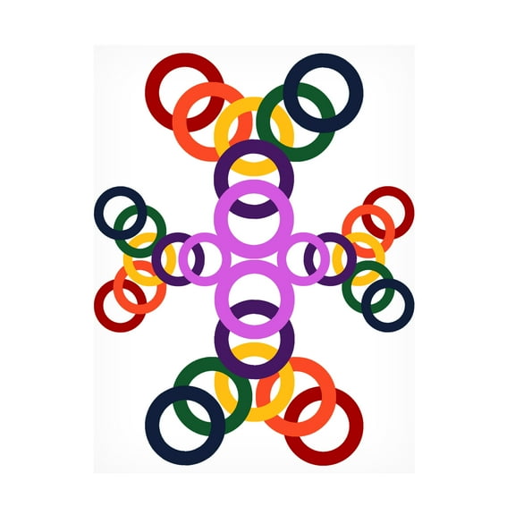 Richard Homawoo 'Rainbow Circles 10' Canvas Art