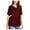 Wine, variant on Qetyuw Elegant Belted Blouses for Women Solid Color V Neck Cotton T-shirts Baggy Soft Trendy Short Sleeve Shirts Tunics Dressy Casual Going Out Tops