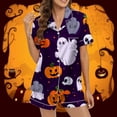 thumbnail image 2 of ChenYiFH Under $12 Silk Pajama for Women Short Sleeve Satin Pj Set Two Piece Soft Sleepwear Loungewear Purple XL, 2 of 5