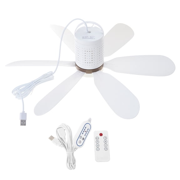 Silents 13dB USB Fan Remote Controlled 4 Speed Setting Timers Function For Bed Tent Garage Workspaces