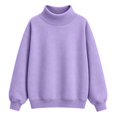 thumbnail image 4 of VJGBEGW Womens Mock Neck Sweatshirt Oversized Pullover Fall Fashion Long Sleeve Tops Purple L, 4 of 9