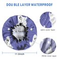 thumbnail image 3 of Shower Caps,Halloween Ghosts Bats Stars and Boo Waterproof Shower Cap for Women 4 Pieces,Double Reusable Hair Cover for Shower PEVA Elastic Stretch Hem, 3 of 7