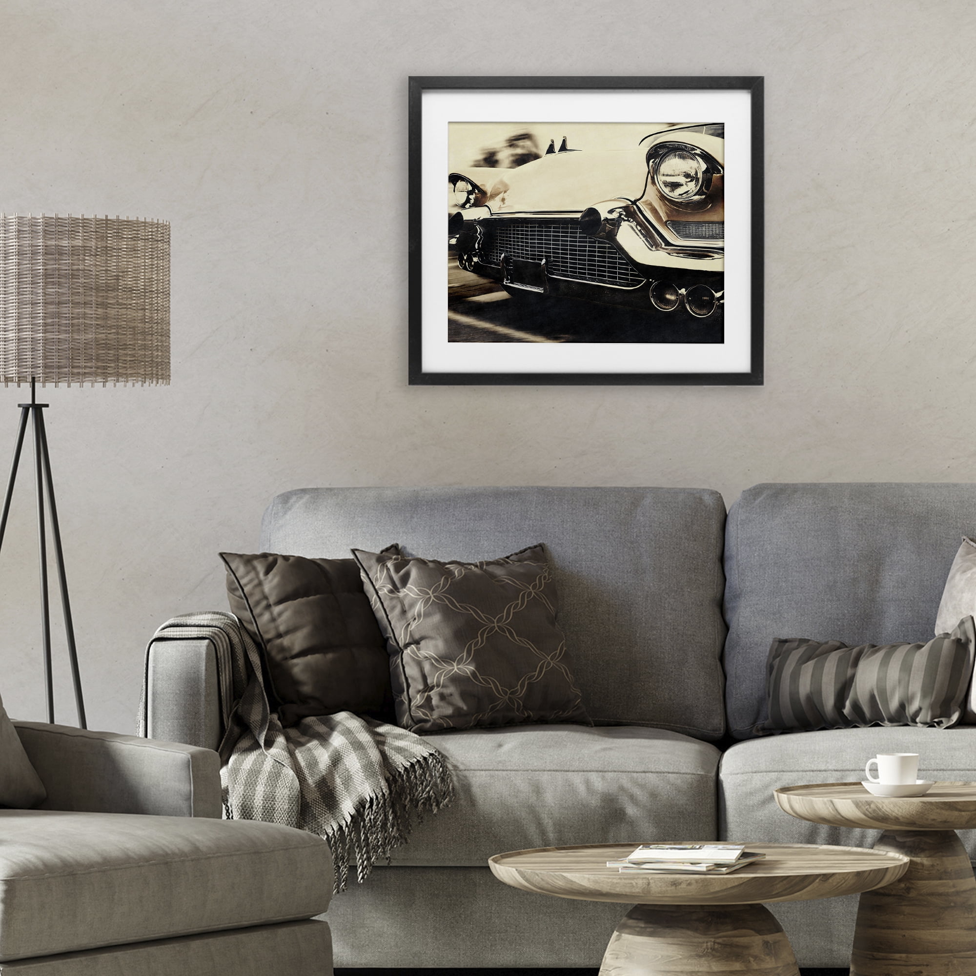 Stupell Industries Vintage Ride Headlights Black Framed Print Under Glass, design by Marcus Prime