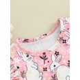 thumbnail image 6 of Bslissey Infant Baby Girls Easter Romper 3M 6M 12M 18M Flying Sleeve Crew Neck Jumpsuit Newborn Cute Bunny Print Bodysuit Summer Casual Daily Clothes, 6 of 9