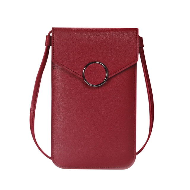 Crossbody Bolsos para Mujeres Dgs Señoras Pantalla Táctil Bolso de Teléfono, Mini Cuero Teléfono Bolso Horizontal, Bolso de Hombro, Cartera con Tarjeta de Crédito Ranura Carteras para Mujeres