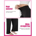 thumbnail image 2 of ILYSS 4-pack Soft Pajama Pants for Women, Wide Leg Comfy Casual Lounge Yoga Capri Pants, 2 of 5